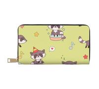YUNWEIKEJI Mapache Kawaii Lindo, Carteras Cartera de Gran Capacidad para Hombres y Mujeres Carteras Tarjeta de crédito Cartera de Cuero de Microfibra