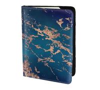 YUNWEIKEJI Marble Luxe Decor Morado Oscuro y Verde Azulado con Dorado, Funda para Pasaporte Cartera de Viaje de Cuero PU Funda para Pasaporte Fundas para Pasaporte 5,5 Pulgadas