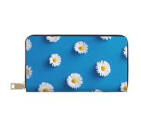 YUNWEIKEJI Margarita Blanca Estampada., Carteras Cartera de Gran Capacidad para Hombres y Mujeres Carteras Tarjeta de crédito Cartera de Cuero de Microfibra