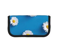YUNWEIKEJI Margarita Blanca Estampada., Estuche para lápices, Estuche para lápices de Lona Bolsa para cosméticos de Gran Capacidad