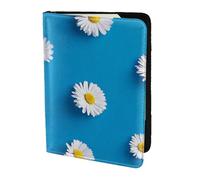 YUNWEIKEJI Margarita Blanca Estampada., Funda para Pasaporte Cartera de Viaje de Cuero PU Funda para Pasaporte Fundas para Pasaporte 5,5 Pulgadas