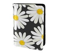 YUNWEIKEJI Margarita Blanca Negra, Funda para Pasaporte Cartera de Viaje de Cuero PU Funda para Pasaporte Fundas para Pasaporte 5,5 Pulgadas