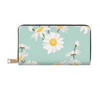 YUNWEIKEJI Margarita Exuberante Flor Floral, Carteras Cartera de Gran Capacidad para Hombres y Mujeres Carteras Tarjeta de crédito Cartera de Cuero de Microfibra