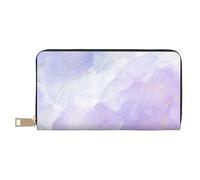 YUNWEIKEJI Mármol líquido Morado Pastel, Carteras Cartera de Gran Capacidad para Hombres y Mujeres Carteras Tarjeta de crédito Cartera de Cuero de Microfibra