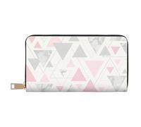 YUNWEIKEJI Mármol Triángulo Geométrico Plata Gris Rosa, Carteras Cartera de Gran Capacidad para Hombres y Mujeres Carteras Tarjeta de crédito Cartera de Cuero de Microfibra