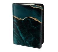 YUNWEIKEJI Mármol Verde Azulado Esmeralda L y paisajes, Funda para Pasaporte Cartera de Viaje de Cuero PU Funda para Pasaporte Fundas para Pasaporte 5,5 Pulgadas