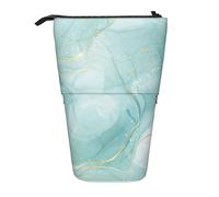 YUNWEIKEJI Mármol Verde Menta Pastel, Estuche telescópico para lápices, Soporte para lápices con Cremallera, Bolsa de Maquillaje, Bolsa para lápices