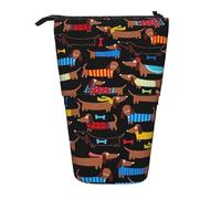 YUNWEIKEJI Me Encanta mi Perro Dachshunds Imprimir, Estuche telescópico para lápices, Soporte para lápices con Cremallera, Bolsa de Maquillaje, Bolsa para lápices