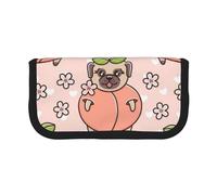 YUNWEIKEJI Melocotón Perro Rosa, Estuche para lápices, Estuche para lápices de Lona Bolsa para cosméticos de Gran Capacidad