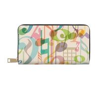 YUNWEIKEJI Mix Match Música de Notas Musicales Retro, Carteras Cartera de Gran Capacidad para Hombres y Mujeres Carteras Tarjeta de crédito Cartera de Cuero de Microfibra