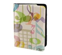 YUNWEIKEJI Mix Match Música de Notas Musicales Retro, Funda para Pasaporte Cartera de Viaje de Cuero PU Funda para Pasaporte Fundas para Pasaporte 5,5 Pulgadas