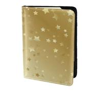 YUNWEIKEJI Muchas Estrellas Doradas Sin Costuras, Funda para Pasaporte Cartera de Viaje de Cuero PU Funda para Pasaporte Fundas para Pasaporte 5,5 Pulgadas