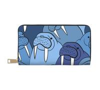 YUNWEIKEJI Muro de morsa, Carteras Cartera de Gran Capacidad para Hombres y Mujeres Carteras Tarjeta de crédito Cartera de Cuero de Microfibra