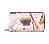 YUNWEIKEJI Music Records Blues Music es el Tema de mi Vida, Carteras Cartera de Gran Capacidad para Hombres y Mujeres Carteras Tarjeta de crédito Cartera de Cuero de Microfibra
