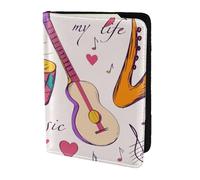 YUNWEIKEJI Music Records Blues Music es el Tema de mi Vida, Funda para Pasaporte Cartera de Viaje de Cuero PU Funda para Pasaporte Fundas para Pasaporte 5,5 Pulgadas