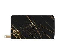 YUNWEIKEJI Naturaleza de mármol Negro Dorado, Carteras Cartera de Gran Capacidad para Hombres y Mujeres Carteras Tarjeta de crédito Cartera de Cuero de Microfibra