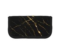 YUNWEIKEJI Naturaleza de mármol Negro Dorado, Estuche para lápices, Estuche para lápices de Lona Bolsa para cosméticos de Gran Capacidad
