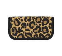 YUNWEIKEJI Negro Leopardo Amarillo, Estuche para lápices, Estuche para lápices de Lona Bolsa para cosméticos de Gran Capacidad