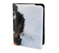 YUNWEIKEJI Nevadas del Perro de montaña de Berna, Funda para Pasaporte Cartera de Viaje de Cuero PU Funda para Pasaporte Fundas para Pasaporte 5,5 Pulgadas