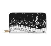 YUNWEIKEJI Ola de Notas Musicales, Carteras Cartera de Gran Capacidad para Hombres y Mujeres Carteras Tarjeta de crédito Cartera de Cuero de Microfibra