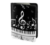YUNWEIKEJI Ola de Notas Musicales, Funda para Pasaporte Cartera de Viaje de Cuero PU Funda para Pasaporte Fundas para Pasaporte 5,5 Pulgadas
