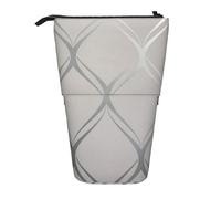 YUNWEIKEJI Ola Geométrico Gris Plata, Estuche telescópico para lápices, Soporte para lápices con Cremallera, Bolsa de Maquillaje, Bolsa para lápices