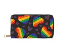 YUNWEIKEJI Orgullo LGBT Gay Arco Iris Corazón, Carteras Cartera de Gran Capacidad para Hombres y Mujeres Carteras Tarjeta de crédito Cartera de Cuero de Microfibra