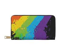 YUNWEIKEJI Orgullo LGBT Rainbow Splat, Carteras Cartera de Gran Capacidad para Hombres y Mujeres Carteras Tarjeta de crédito Cartera de Cuero de Microfibra