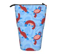 YUNWEIKEJI Ornitorrinco Animal Salvaje de Dibujos Animados Lindo, Estuche telescópico para lápices, Soporte para lápices con Cremallera, Bolsa de Maquillaje, Bolsa para lápices