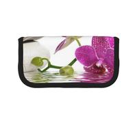 YUNWEIKEJI orquídea Morada, Estuche para lápices, Estuche para lápices de Lona Bolsa para cosméticos de Gran Capacidad