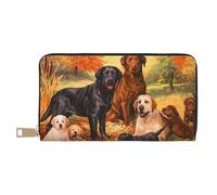 YUNWEIKEJI Otoño Labrador Lab Golden Retriever Perro Agradeciendo, Carteras Cartera de Gran Capacidad para Hombres y Mujeres Carteras Tarjeta de crédito Cartera de Cuero de Microfibra