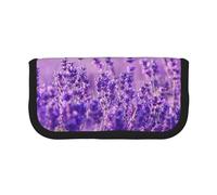 YUNWEIKEJI Paisaje Flor Lavanda Púrpura Paisaje, Estuche para lápices, Estuche para lápices de Lona Bolsa para cosméticos de Gran Capacidad