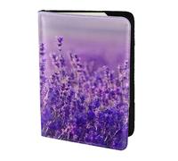 YUNWEIKEJI Paisaje Flor Lavanda Púrpura Paisaje, Funda para Pasaporte Cartera de Viaje de Cuero PU Funda para Pasaporte Fundas para Pasaporte 5,5 Pulgadas