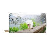 YUNWEIKEJI Parque Bichón Frisé Mascotas Perros Perros Bichón Frisé, Carteras Cartera de Gran Capacidad para Hombres y Mujeres Carteras Tarjeta de crédito Cartera de Cuero de Microfibra