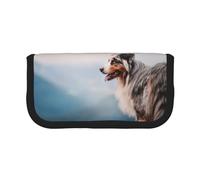 YUNWEIKEJI Pastor Australiano Montañas Aussie Pets Perros, Estuche para lápices, Estuche para lápices de Lona Bolsa para cosméticos de Gran Capacidad