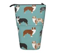 YUNWEIKEJI pastores australianos, Estuche telescópico para lápices, Soporte para lápices con Cremallera, Bolsa de Maquillaje, Bolsa para lápices