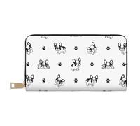YUNWEIKEJI Pata de Bulldog Francés, Carteras Cartera de Gran Capacidad para Hombres y Mujeres Carteras Tarjeta de crédito Cartera de Cuero de Microfibra