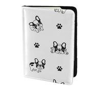 YUNWEIKEJI Pata de Bulldog Francés, Funda para Pasaporte Cartera de Viaje de Cuero PU Funda para Pasaporte Fundas para Pasaporte 5,5 Pulgadas