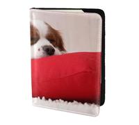 YUNWEIKEJI Patrón Cavalier King Charles Spaniel, Funda para Pasaporte Cartera de Viaje de Cuero PU Funda para Pasaporte Fundas para Pasaporte 5,5 Pulgadas