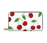 YUNWEIKEJI Patrón de Cereza Dulce, Carteras Cartera de Gran Capacidad para Hombres y Mujeres Carteras Tarjeta de crédito Cartera de Cuero de Microfibra