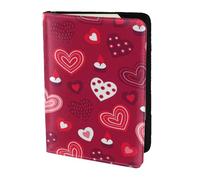 YUNWEIKEJI Patrón de corazón de Amor de San Valentín, Funda para Pasaporte Cartera de Viaje de Cuero PU Funda para Pasaporte Fundas para Pasaporte 5,5 Pulgadas