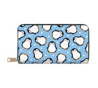 YUNWEIKEJI Patrón de Dibujos Animados Lindo pingüino, Carteras Cartera de Gran Capacidad para Hombres y Mujeres Carteras Tarjeta de crédito Cartera de Cuero de Microfibra