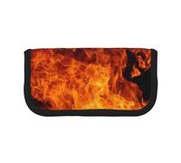 YUNWEIKEJI Patrón de diseño de quemadura de Fuego, Estuche para lápices, Estuche para lápices de Lona Bolsa para cosméticos de Gran Capacidad