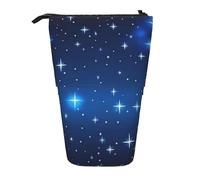 YUNWEIKEJI Patrón de Estrella Azul, Estuche telescópico para lápices, Soporte para lápices con Cremallera, Bolsa de Maquillaje, Bolsa para lápices