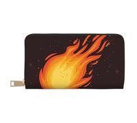 YUNWEIKEJI Patrón de Llama de Bola de Fuego roja Que Cae, Carteras Cartera de Gran Capacidad para Hombres y Mujeres Carteras Tarjeta de crédito Cartera de Cuero de Microfibra