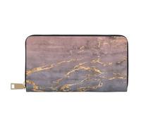 YUNWEIKEJI Patrón de mármol de Oro Rosa, Carteras Cartera de Gran Capacidad para Hombres y Mujeres Carteras Tarjeta de crédito Cartera de Cuero de Microfibra