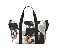 YUNWEIKEJI Patrón De Patas De Perro Boyero De Berna, Bolso De Playa Grande Bolso De Hombro Bolso De Viaje - Bolso De Mano Con Asas Y Correas