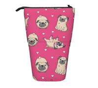 YUNWEIKEJI Patrón de Perro, Estuche telescópico para lápices, Soporte para lápices con Cremallera, Bolsa de Maquillaje, Bolsa para lápices