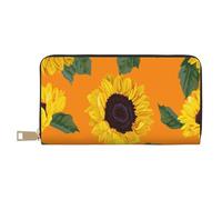 YUNWEIKEJI Patrón sin Costuras de Girasol, Carteras Cartera de Gran Capacidad para Hombres y Mujeres Carteras Tarjeta de crédito Cartera de Cuero de Microfibra