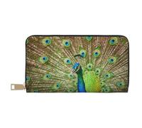 YUNWEIKEJI Pavo Real, Carteras Cartera de Gran Capacidad para Hombres y Mujeres Carteras Tarjeta de crédito Cartera de Cuero de Microfibra